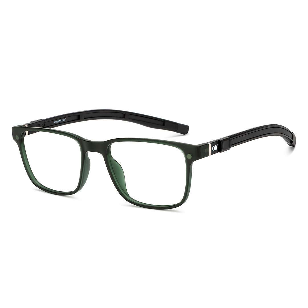 Lenskart Air Green Transparent Full Rim Square left side