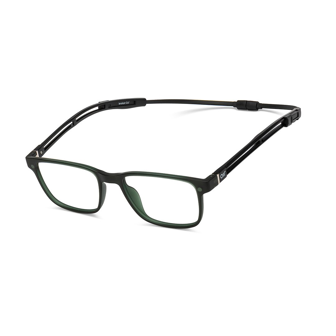 Lenskart Air Green Transparent Full Rim Square right side