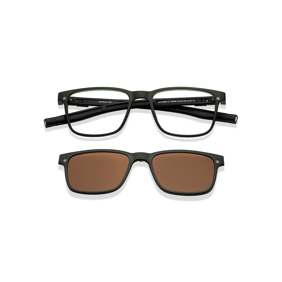 Lenskart Air Green Transparent Full Rim Square left side