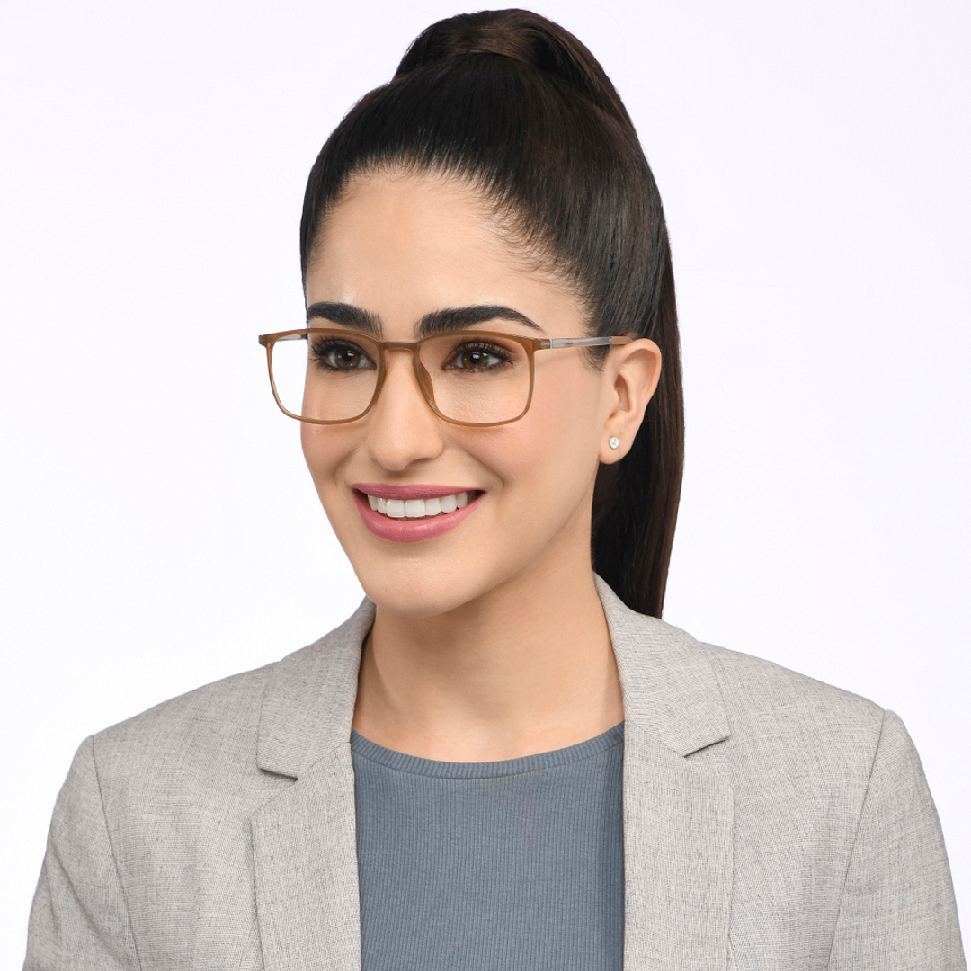 Lenskart Air Online Light Brown Full Rim Square left side