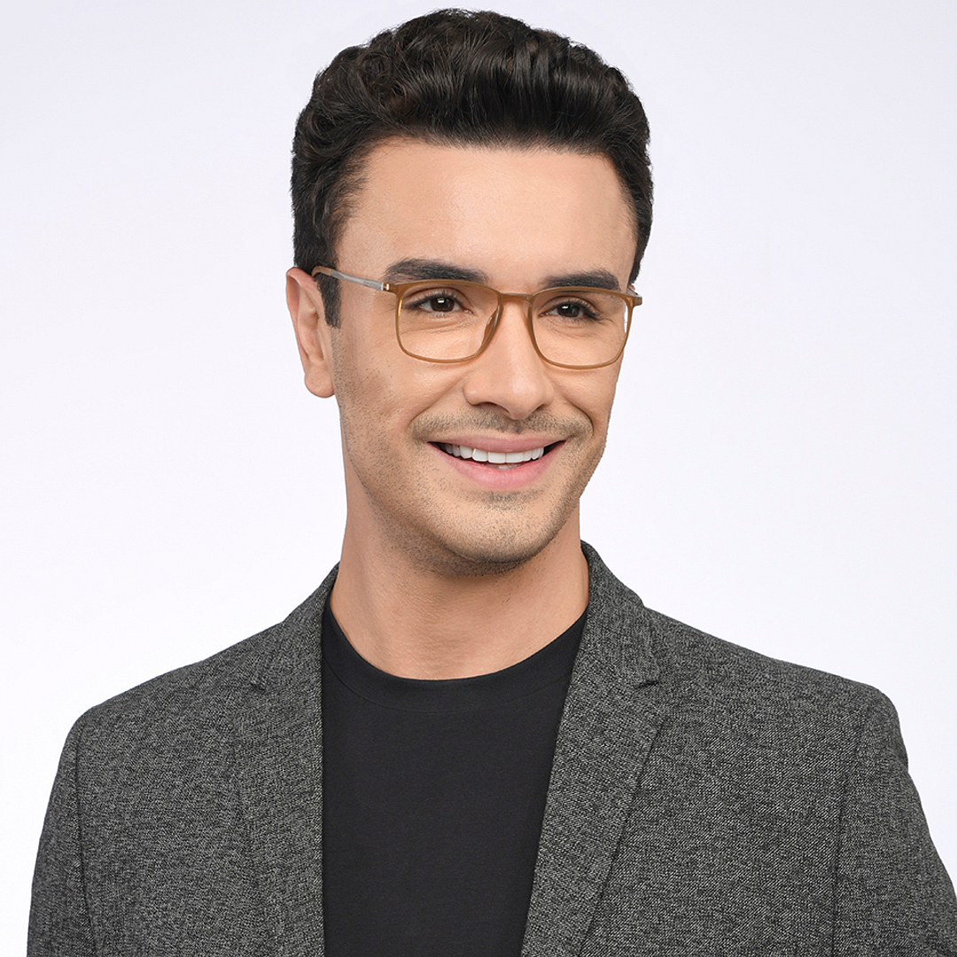 Lenskart Air Online Light Brown Full Rim Square left side