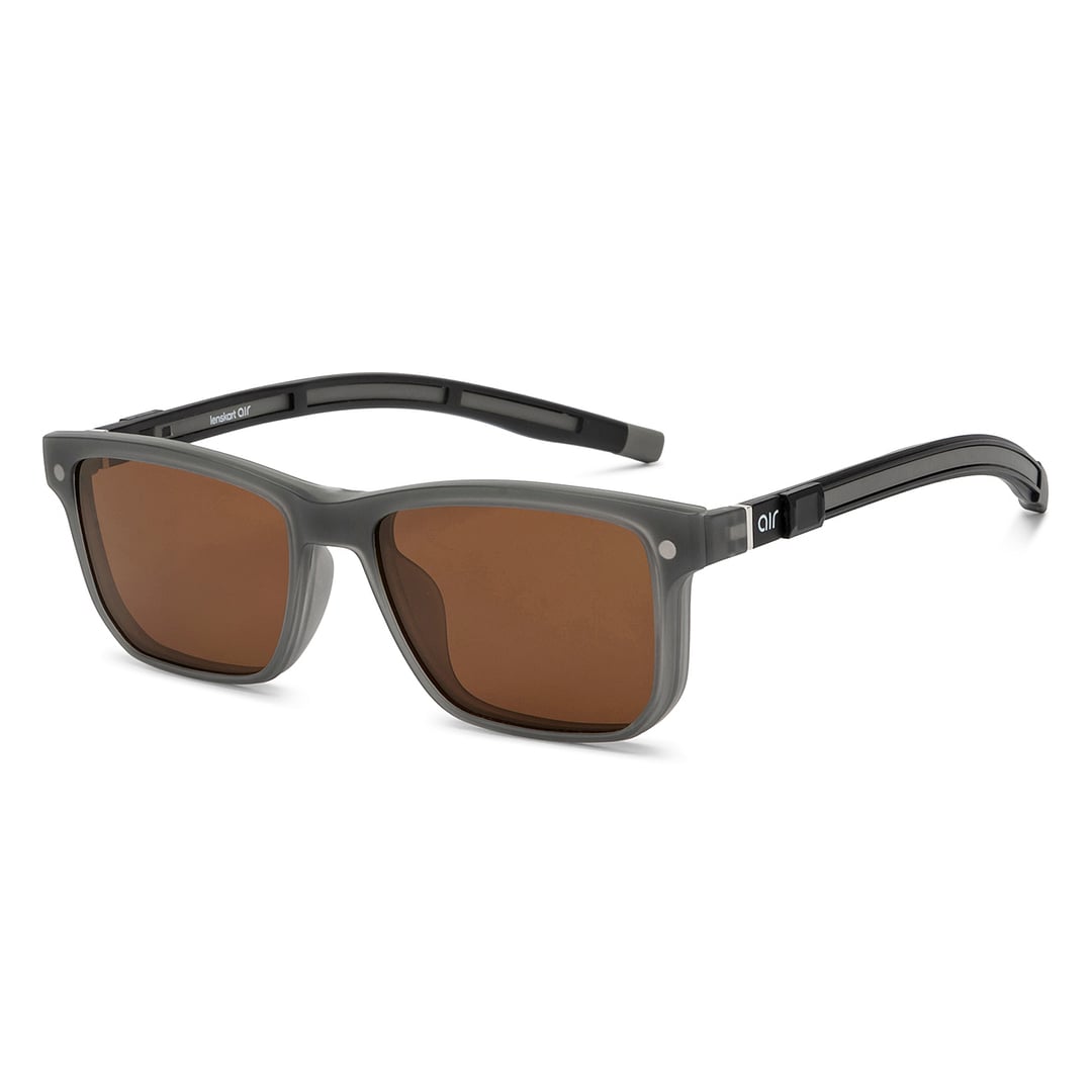Lenskart Air Online Gray Transparent Full Rim Rectangle left side