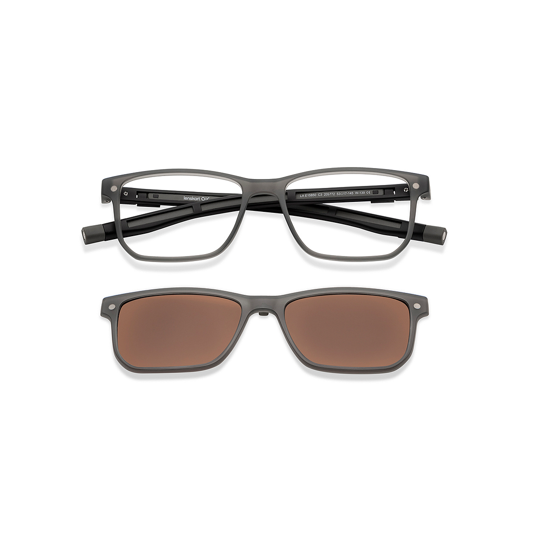 Lenskart Air Online Gray Transparent Full Rim Rectangle left side