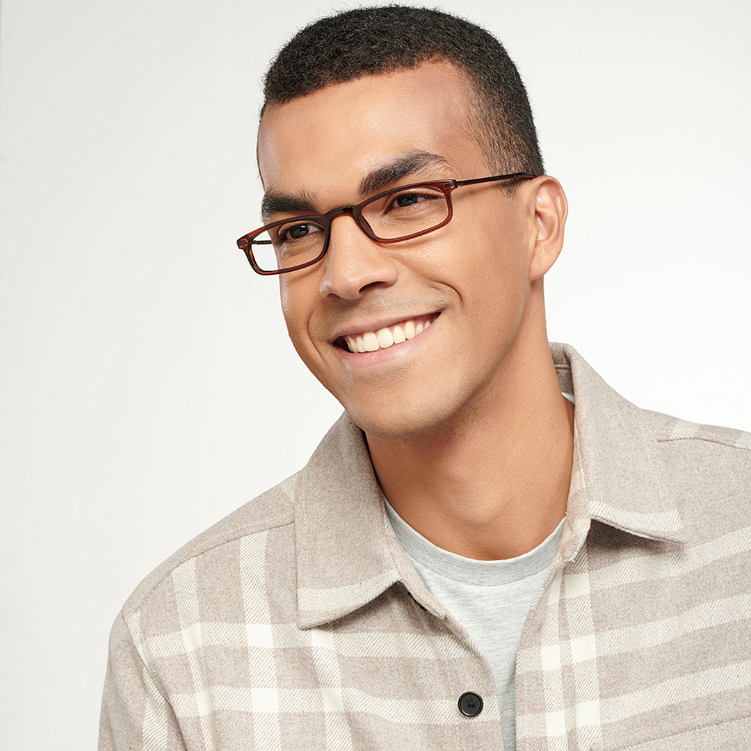 Lenskart READERS Brown Dark Gunmetal Full Rim Rectangle Lenskart READERS LR E13701 Only for 2 5 Prefitted Powers left side