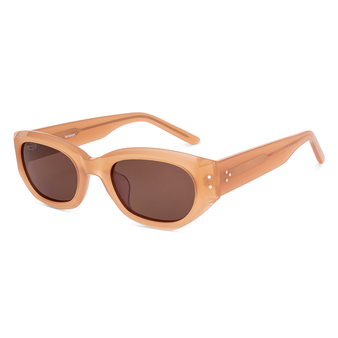 Lenskart Light Brown Full Rim Rectangle left side