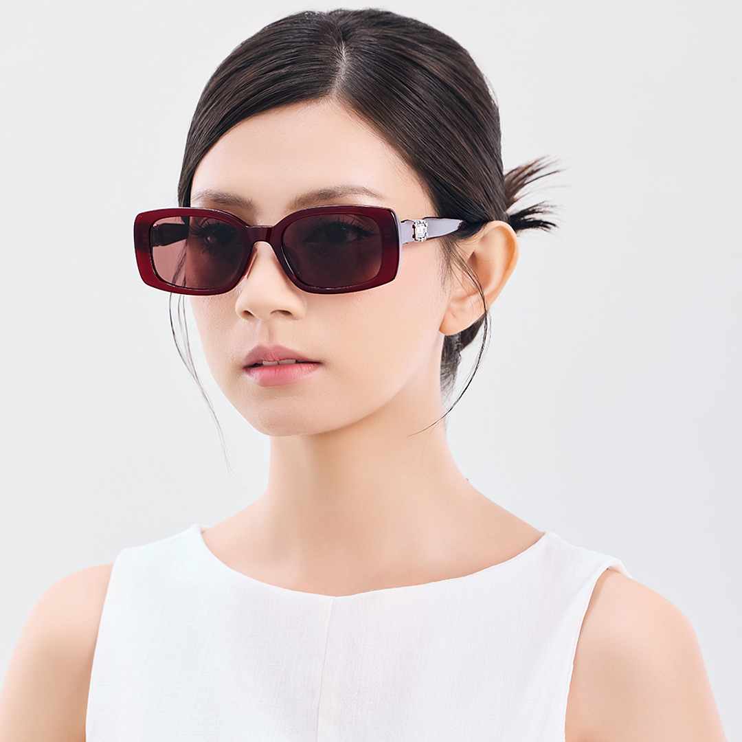 Lenskart STUDIO Red Transparent Full Rim Rectangle right side