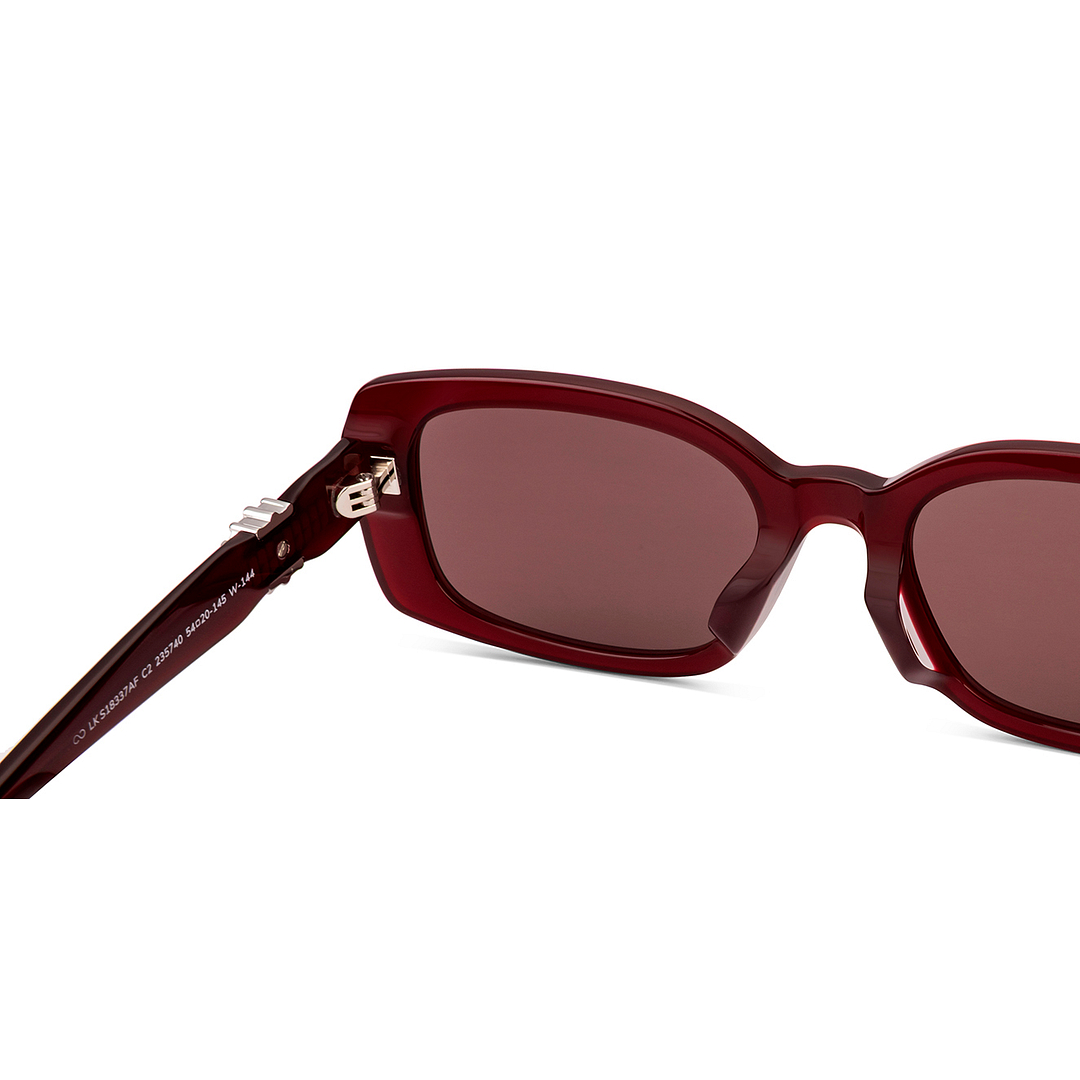 Lenskart STUDIO Red Transparent Full Rim Rectangle left side