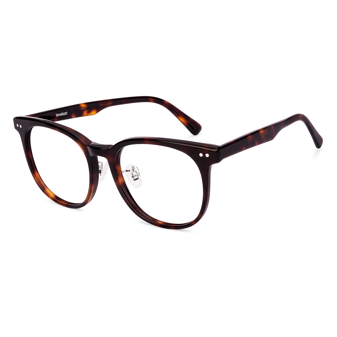 Lenskart Brown Tortoise Full Rim Round left side