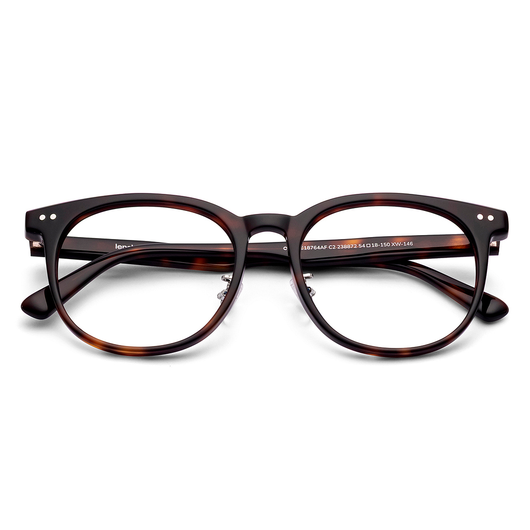 Lenskart Brown Tortoise Full Rim Round left side