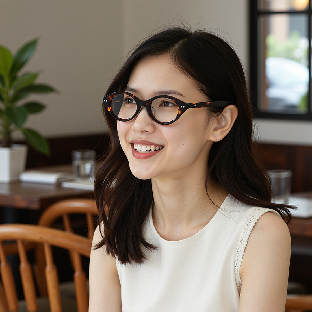 Lenskart Brown Tortoise Full Rim Round left side