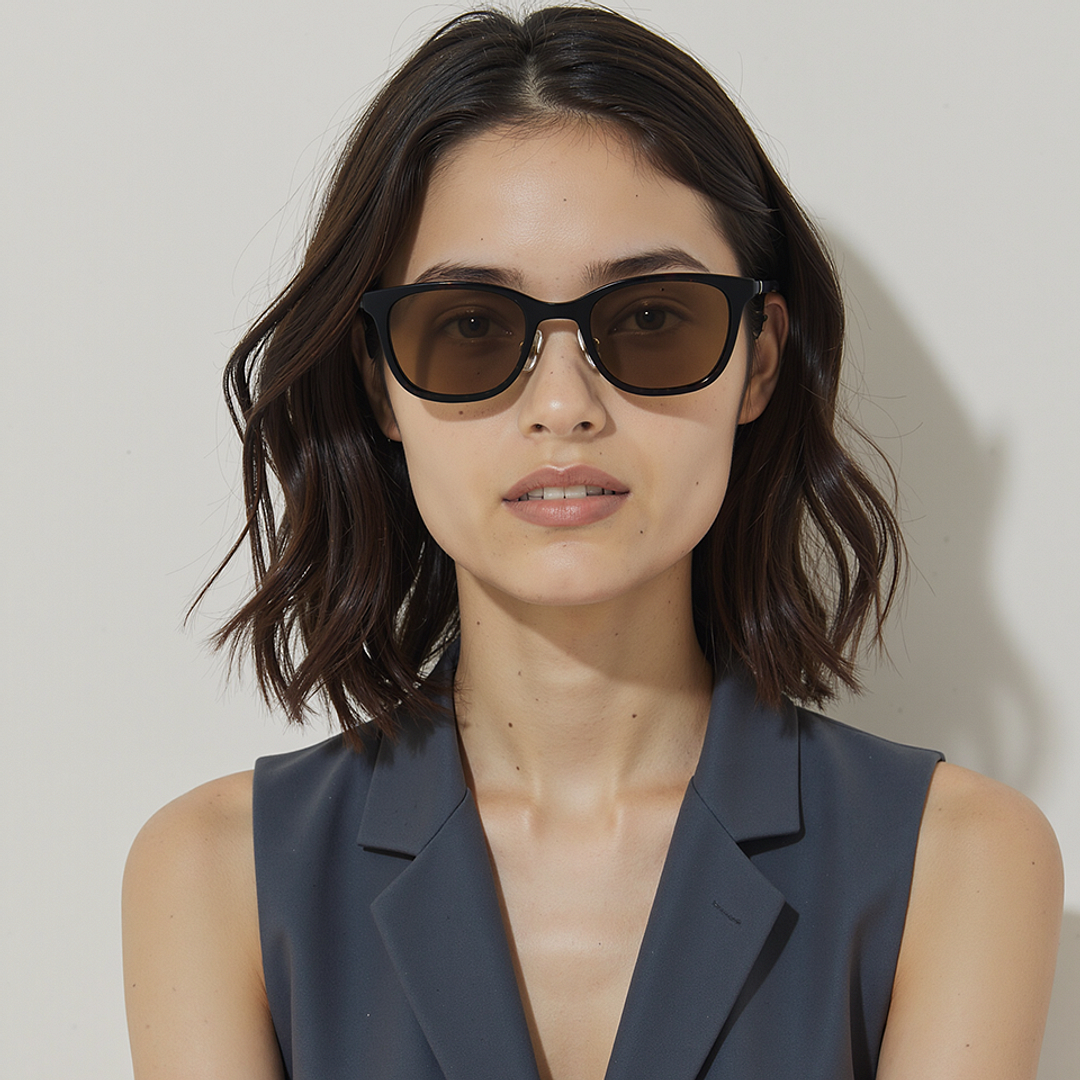 Lenskart Air Light Brown Full Rim Square left side