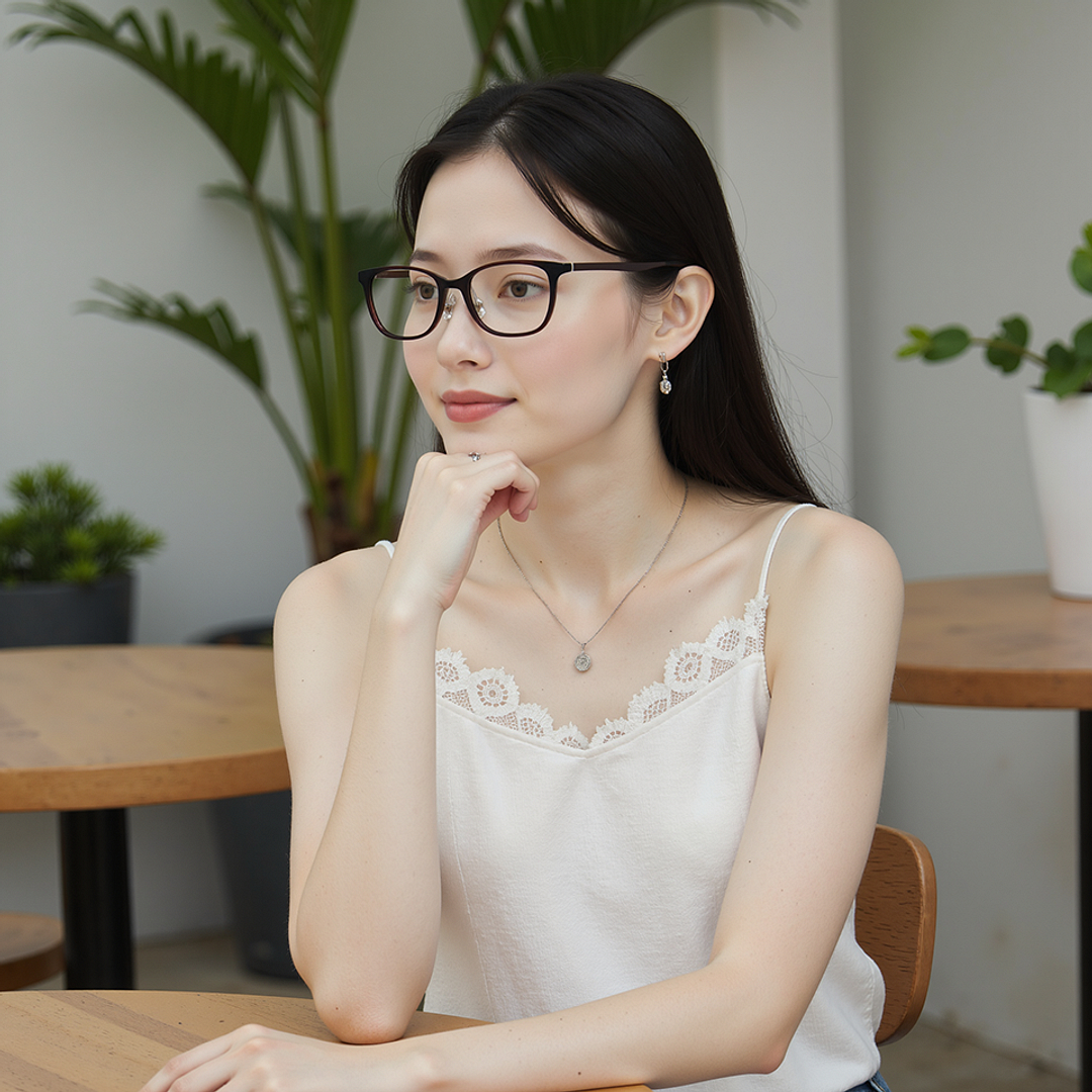 Lenskart Air Light Brown Full Rim Square left side