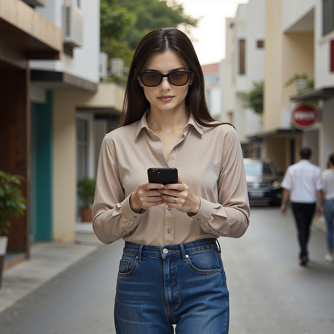 Lenskart Air Light Brown Full Rim Square right side