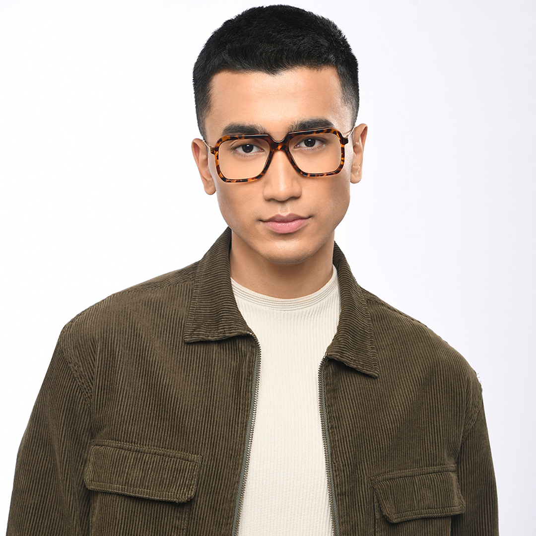 Lenskart Studio Online Light Brown Full Rim Square left side