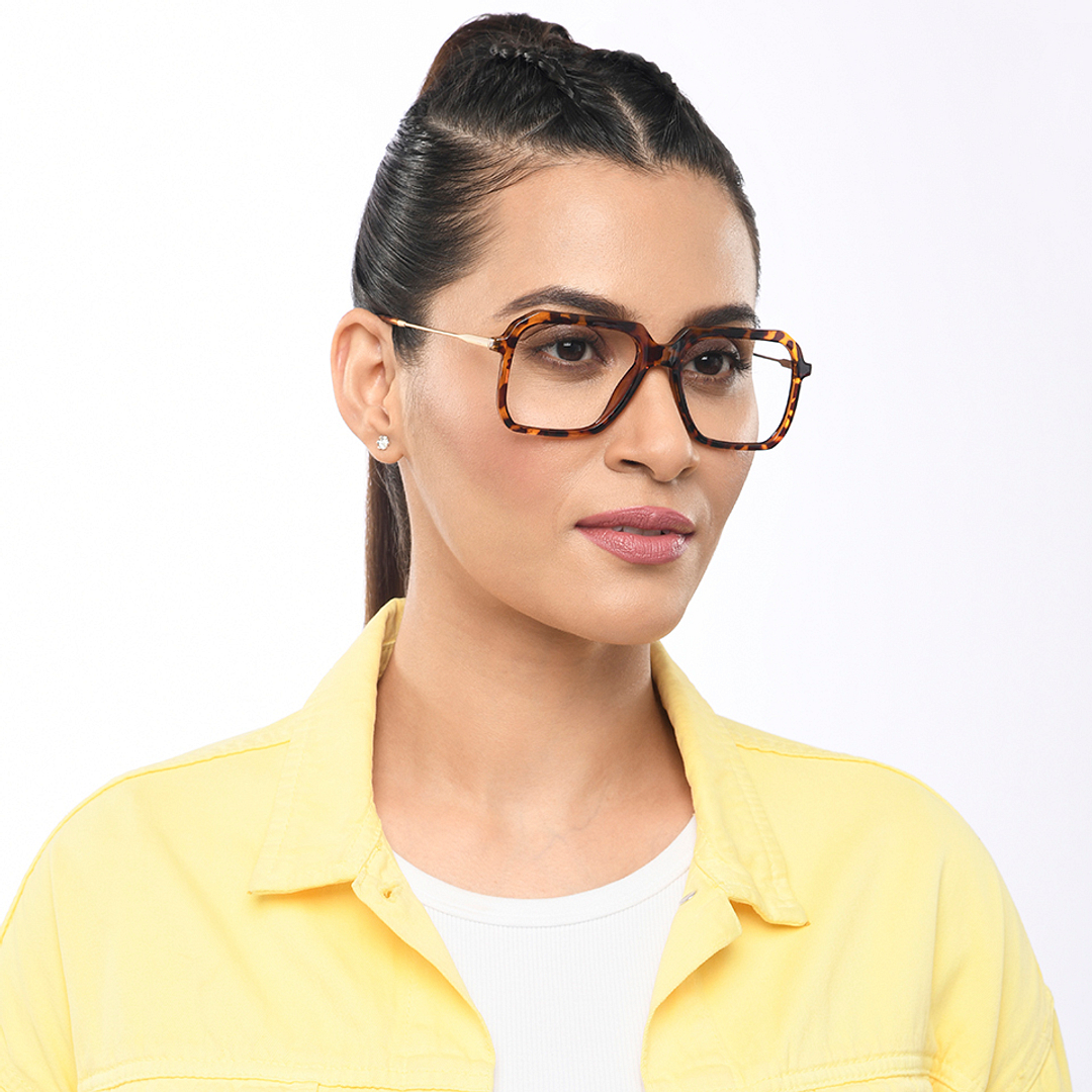 Lenskart Studio Online Light Brown Full Rim Square left side
