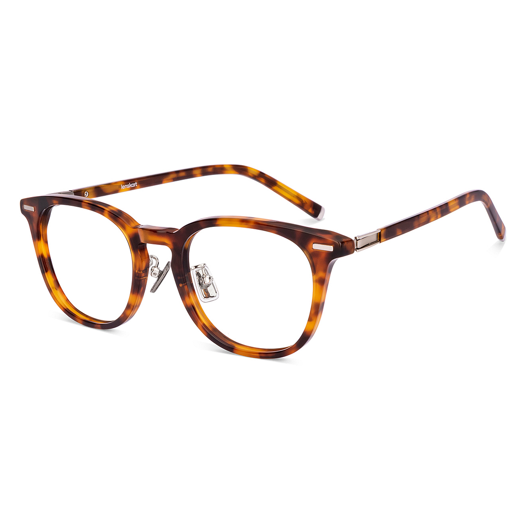 Lenskart Brown Tortoise Full Rim Round left side