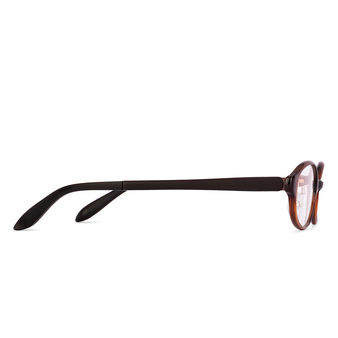 Lenskart Air Brown Transparent Full Rim Oval left side