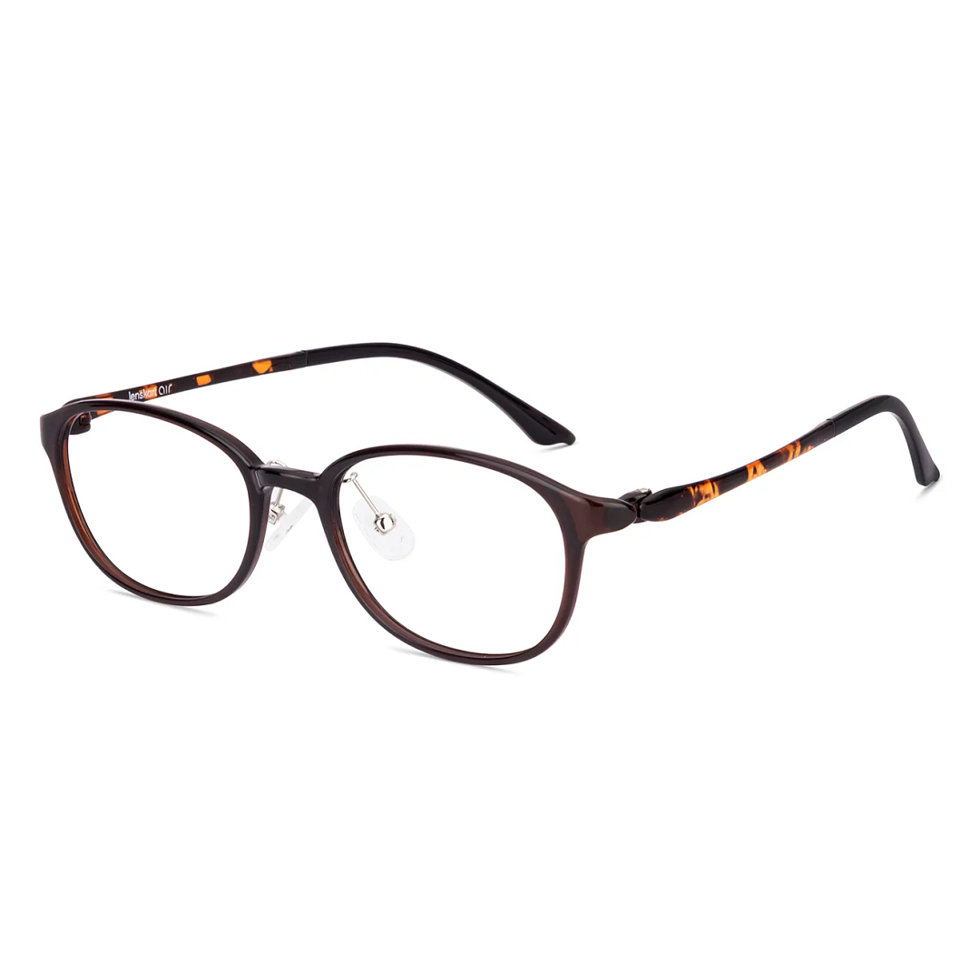 Lenskart Air Brown Transparent Full Rim Oval left side