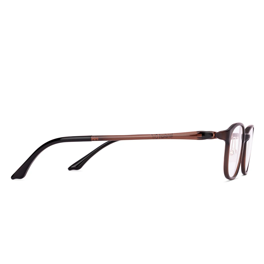 Lenskart Air Brown Transparent Full Rim Rectangle left side