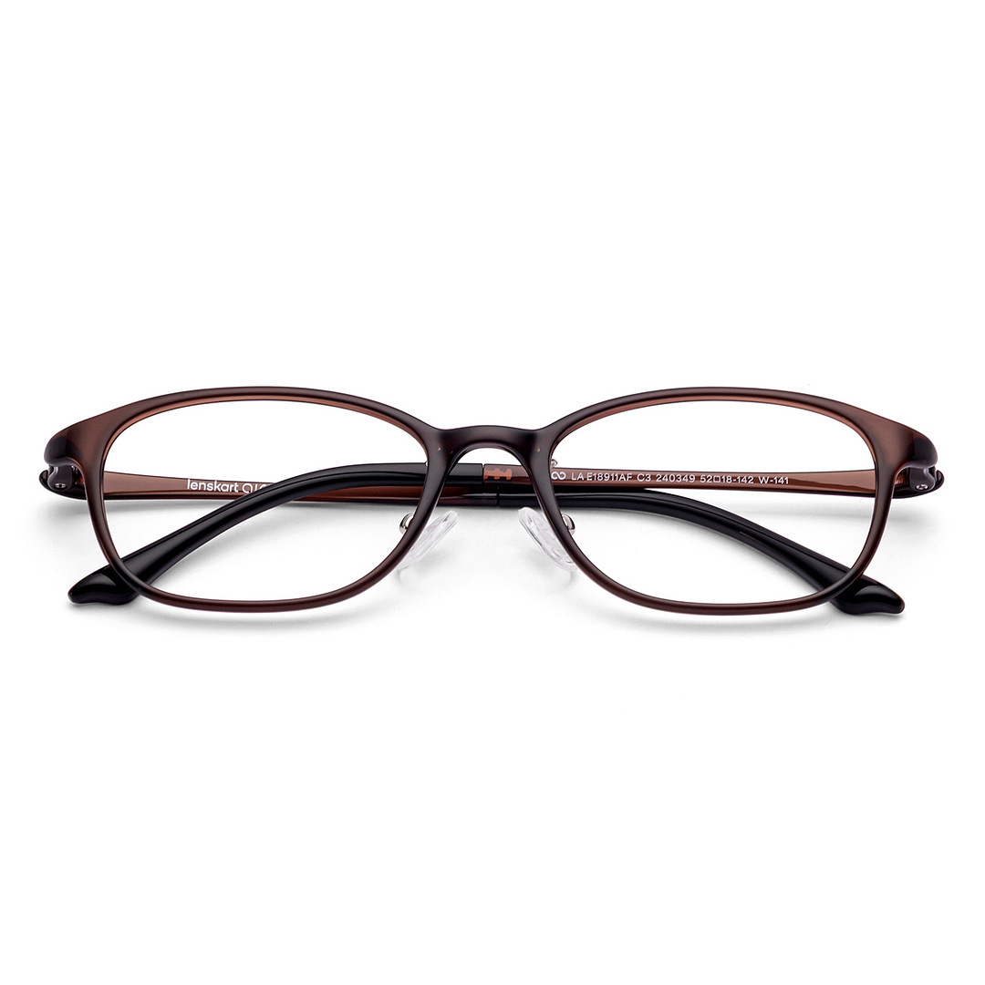 Lenskart Air Brown Transparent Full Rim Rectangle left side