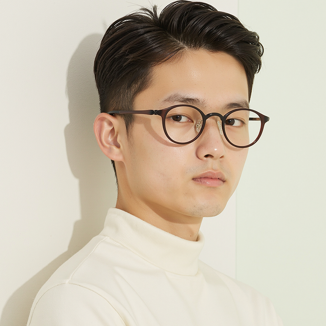 Lenskart Air Brown Transparent Full Rim Round right side