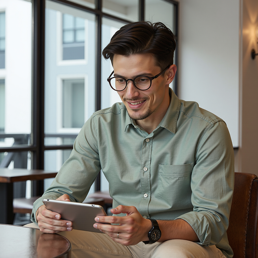 Lenskart Air Brown Transparent Full Rim Round left side