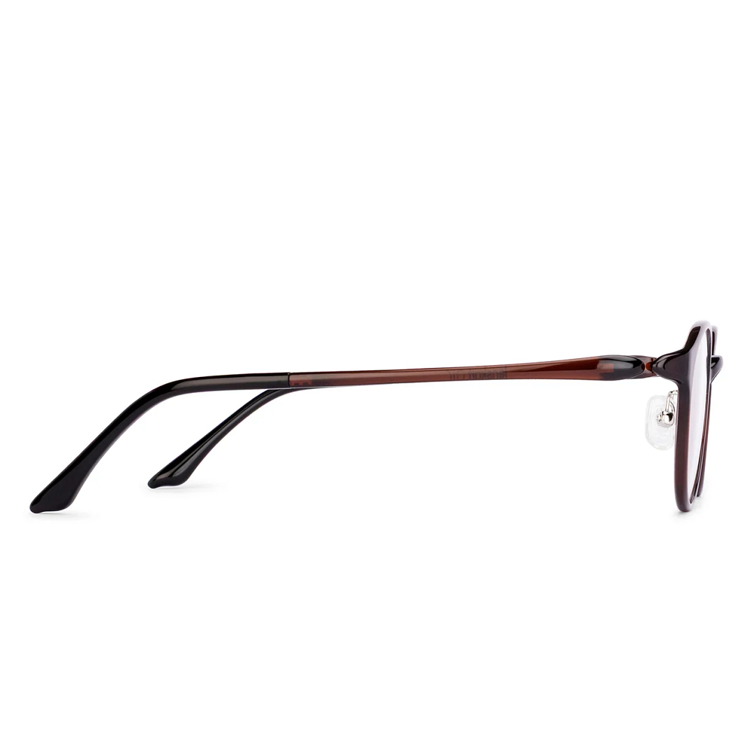 Lenskart Air Brown Transparent Full Rim Round left side