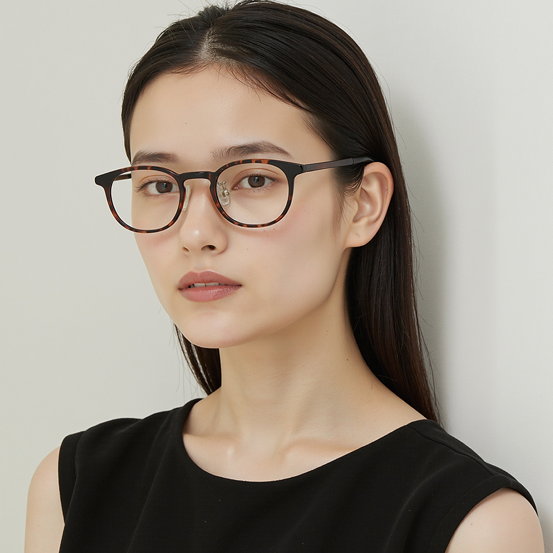 Lenskart Air Brown Transparent Full Rim Round left side