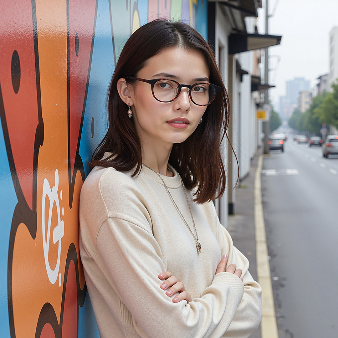 Lenskart Air Brown Transparent Full Rim Round right side