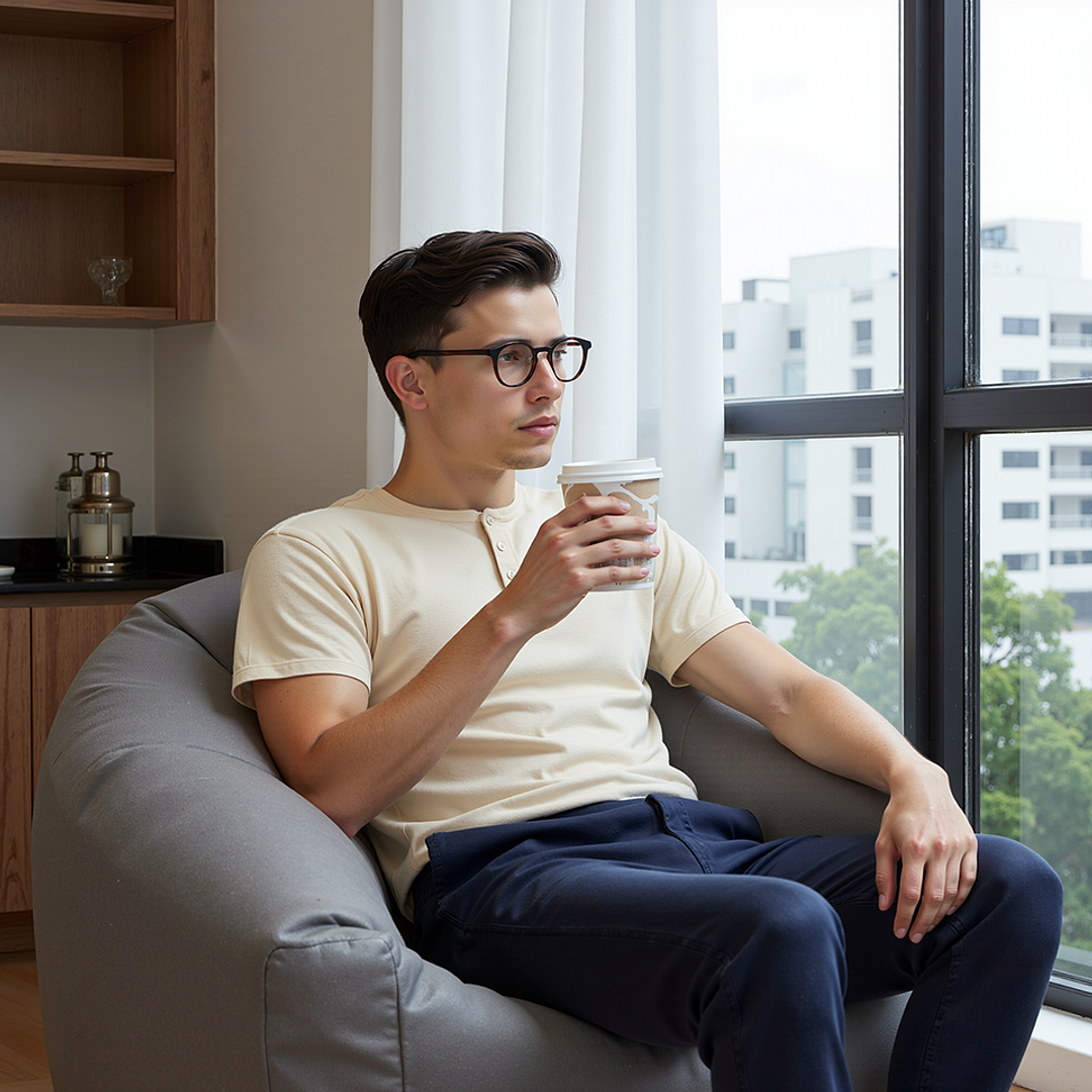 Lenskart Air Brown Transparent Full Rim Round left side