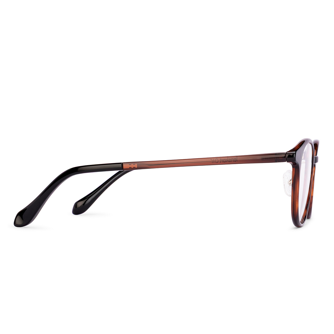 Lenskart Air Brown Transparent Full Rim Round left side