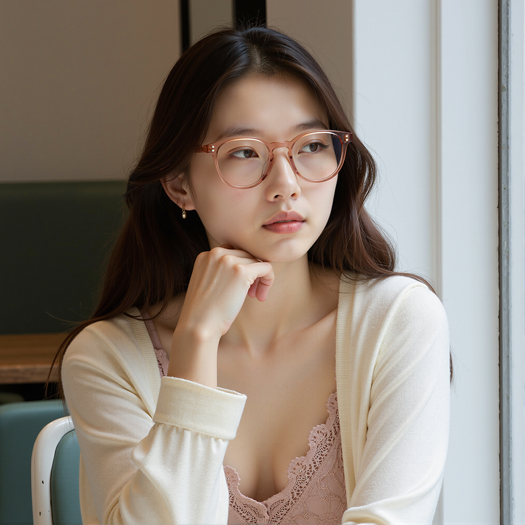 Lenskart Brown Transparent Full Rim Round right side