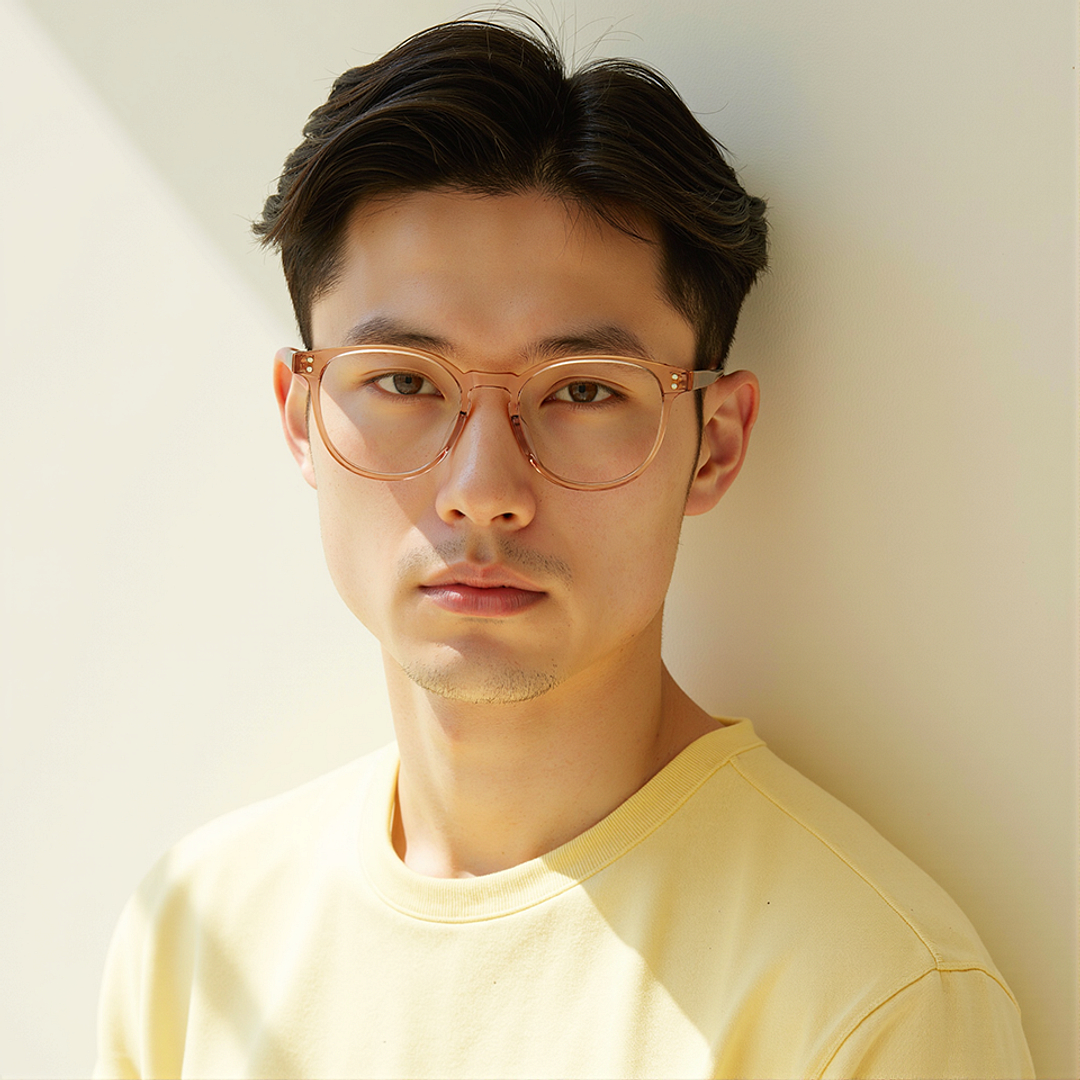 Lenskart Brown Transparent Full Rim Round left side