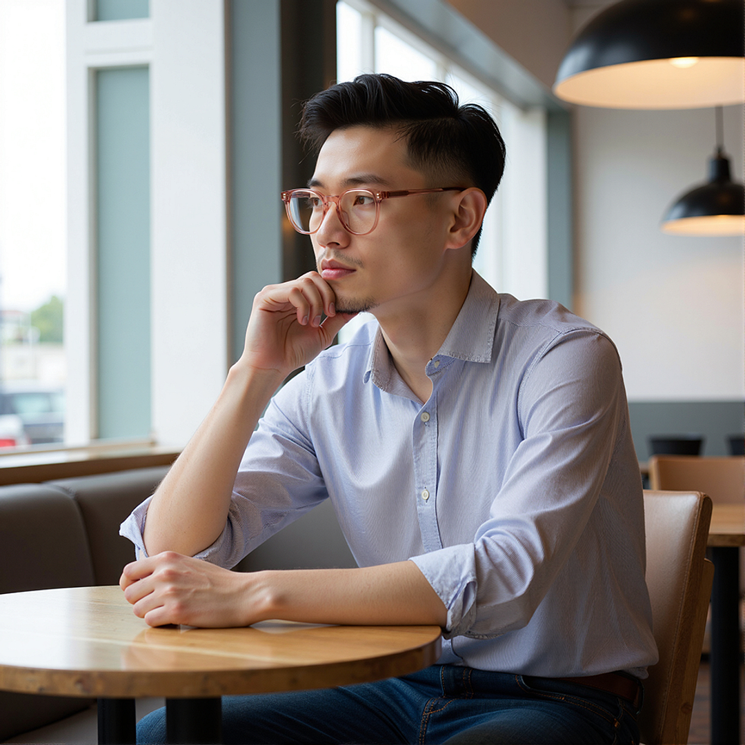 Lenskart Brown Transparent Full Rim Round left side