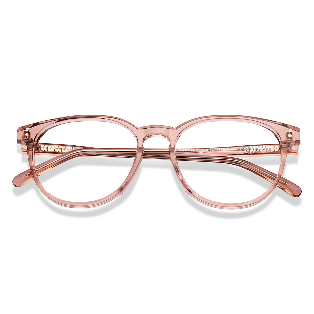 Lenskart Brown Transparent Full Rim Round left side