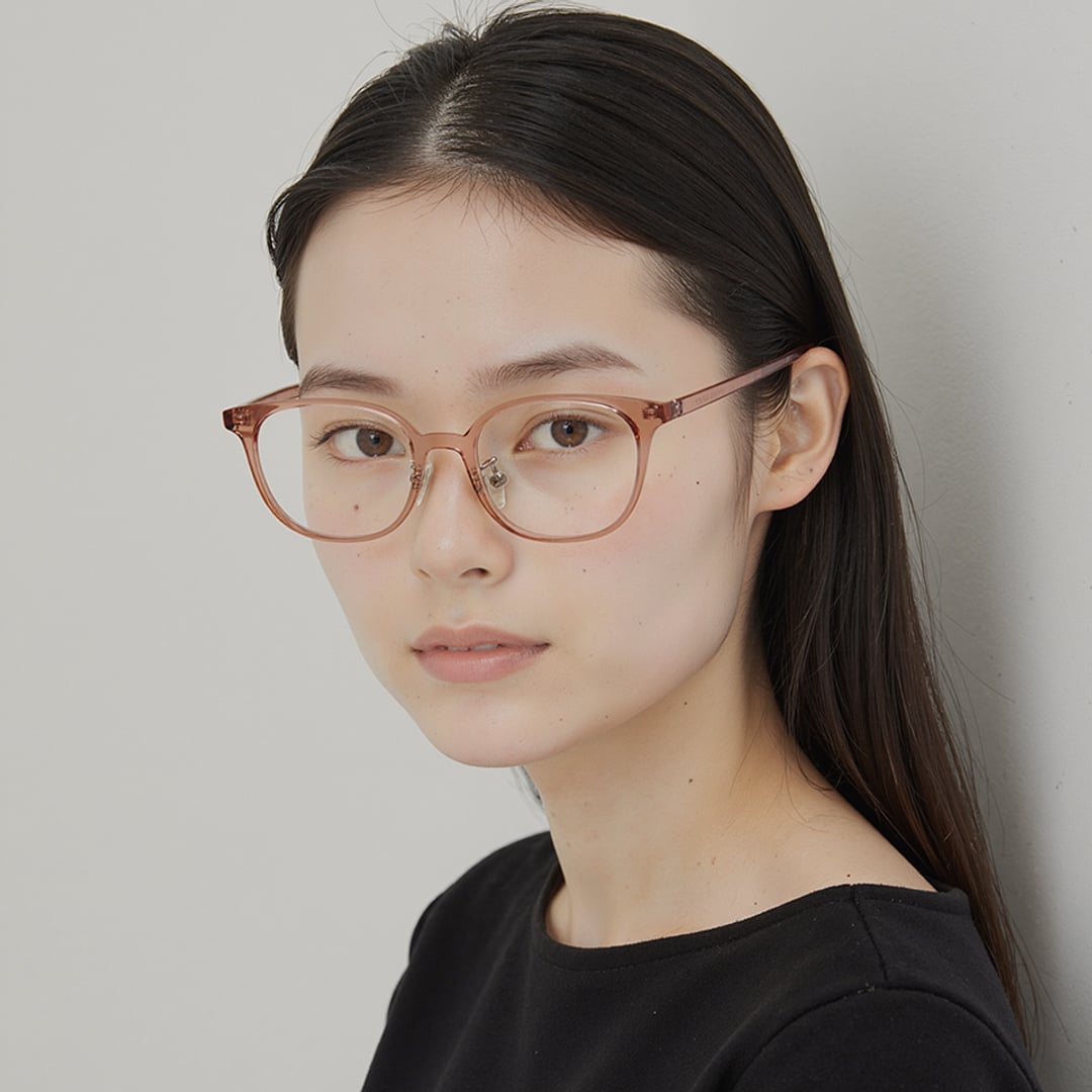 Lenskart Air LA Brown Transparent Full Rim Square left side