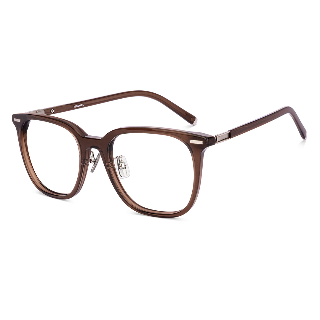 Lenskart Brown Transparent Full Rim Square left side
