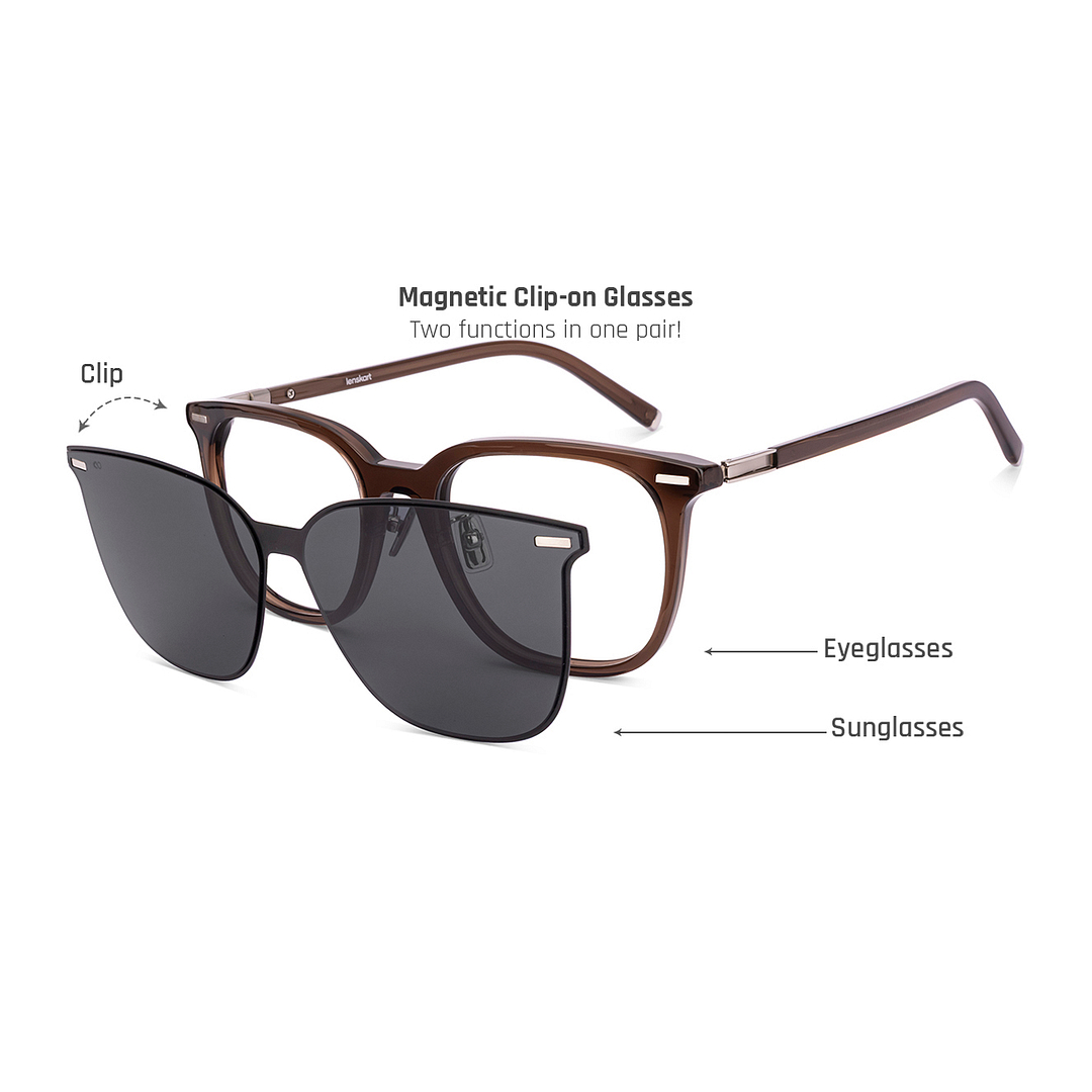 Lenskart Brown Transparent Full Rim Square left side
