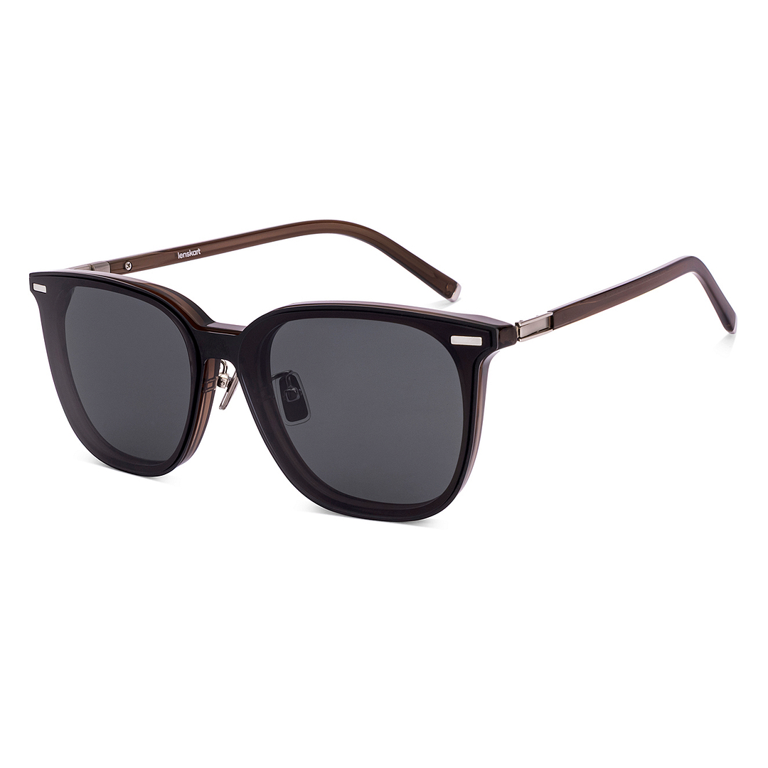 Lenskart Brown Transparent Full Rim Square left side