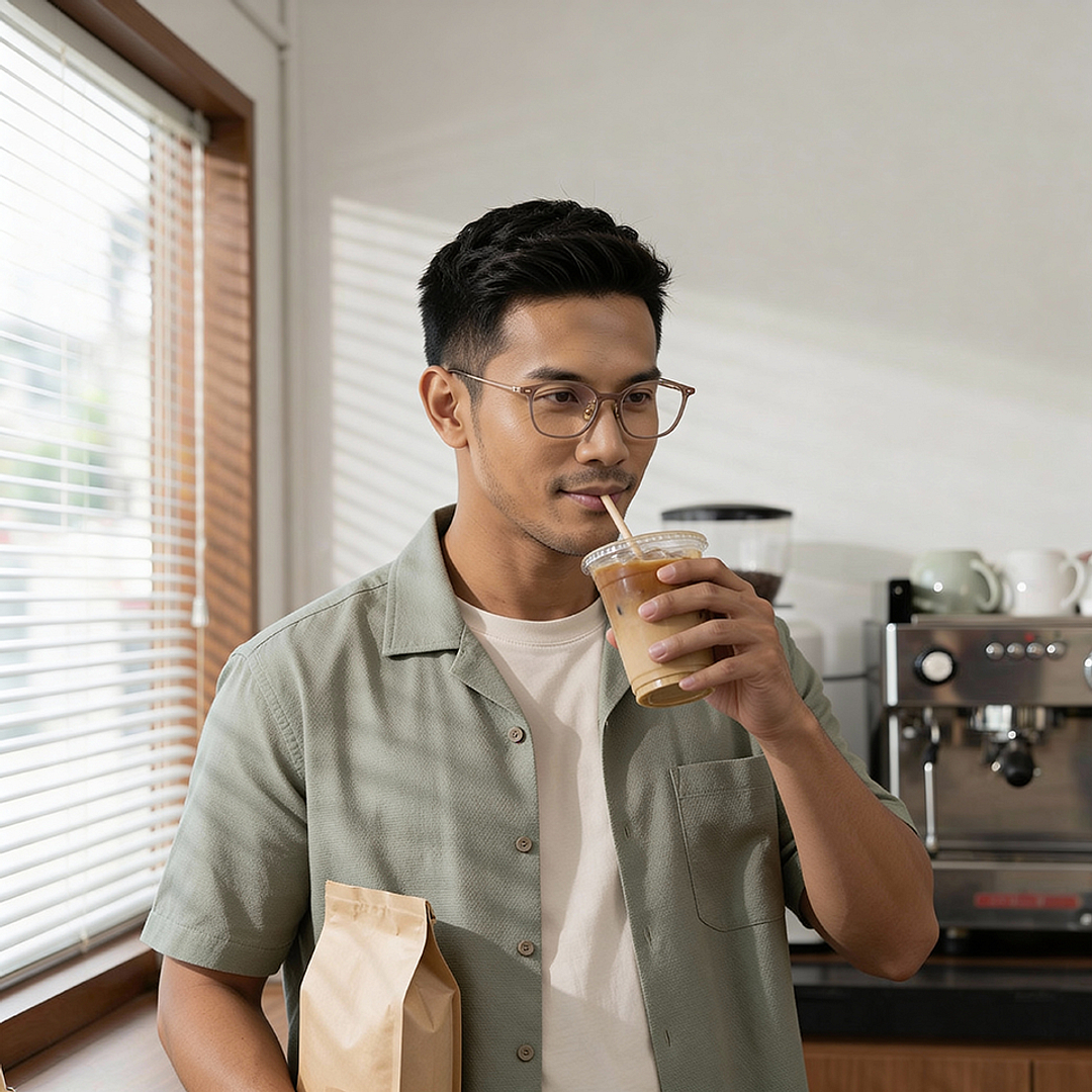 Lenskart Brown Transparent Full Rim Rectangle left side