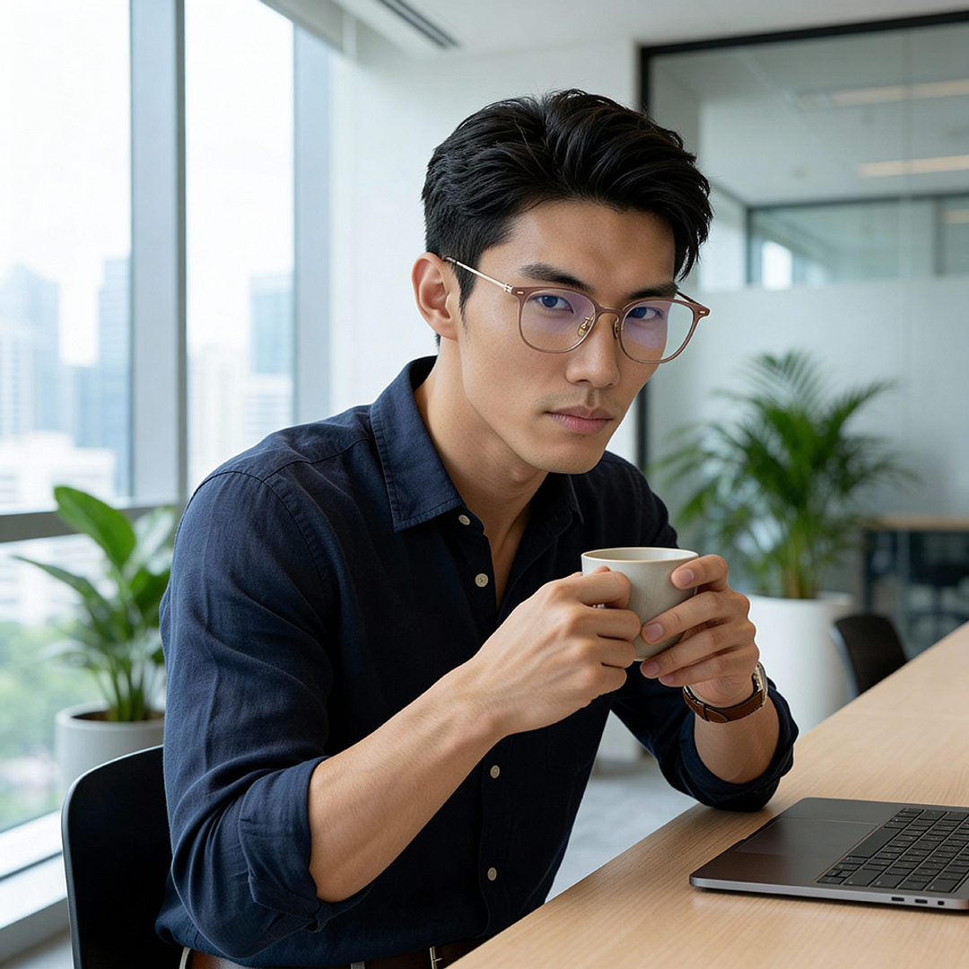 Lenskart Brown Transparent Full Rim Square left side