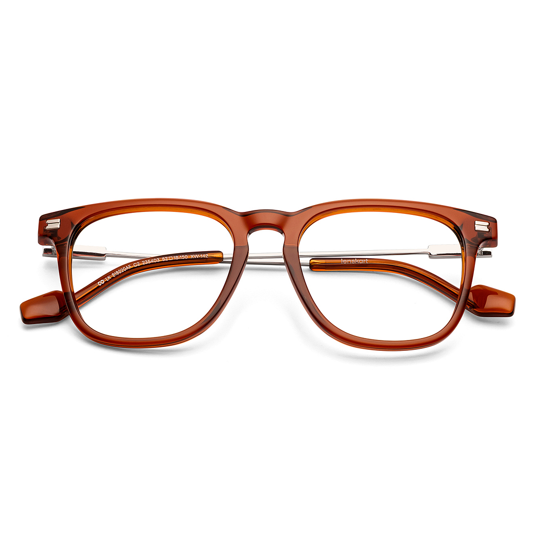 Lenskart Brown Transparent Full Rim Square left side