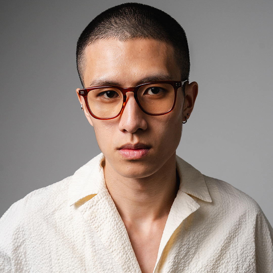 Lenskart Brown Transparent Full Rim Square left side