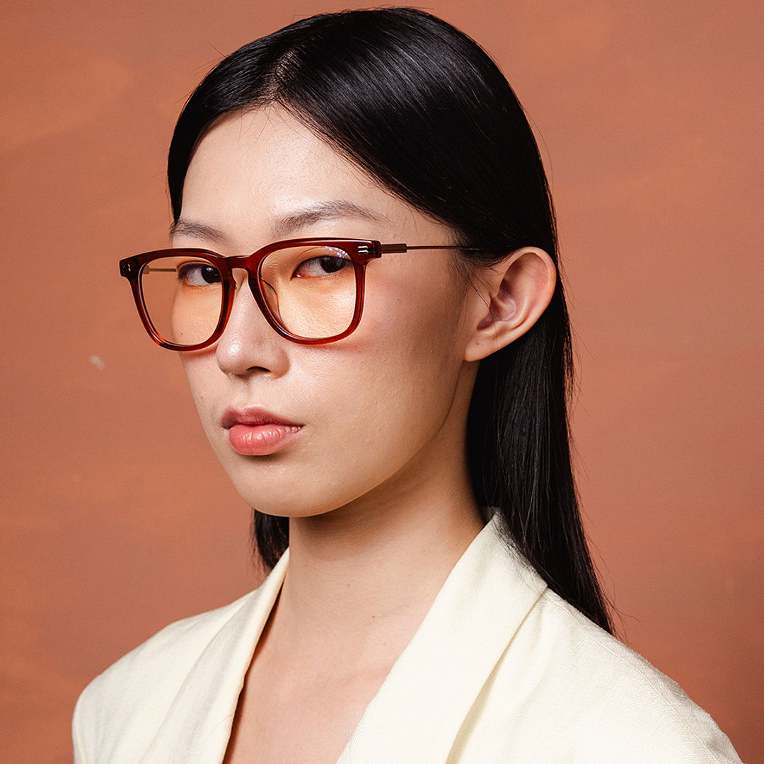 Lenskart Brown Transparent Full Rim Square right side