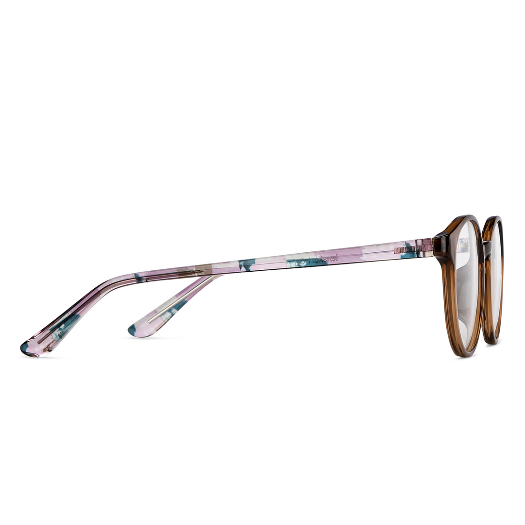 Lenskart Air Online Brown Transparent Full Rim Round left side