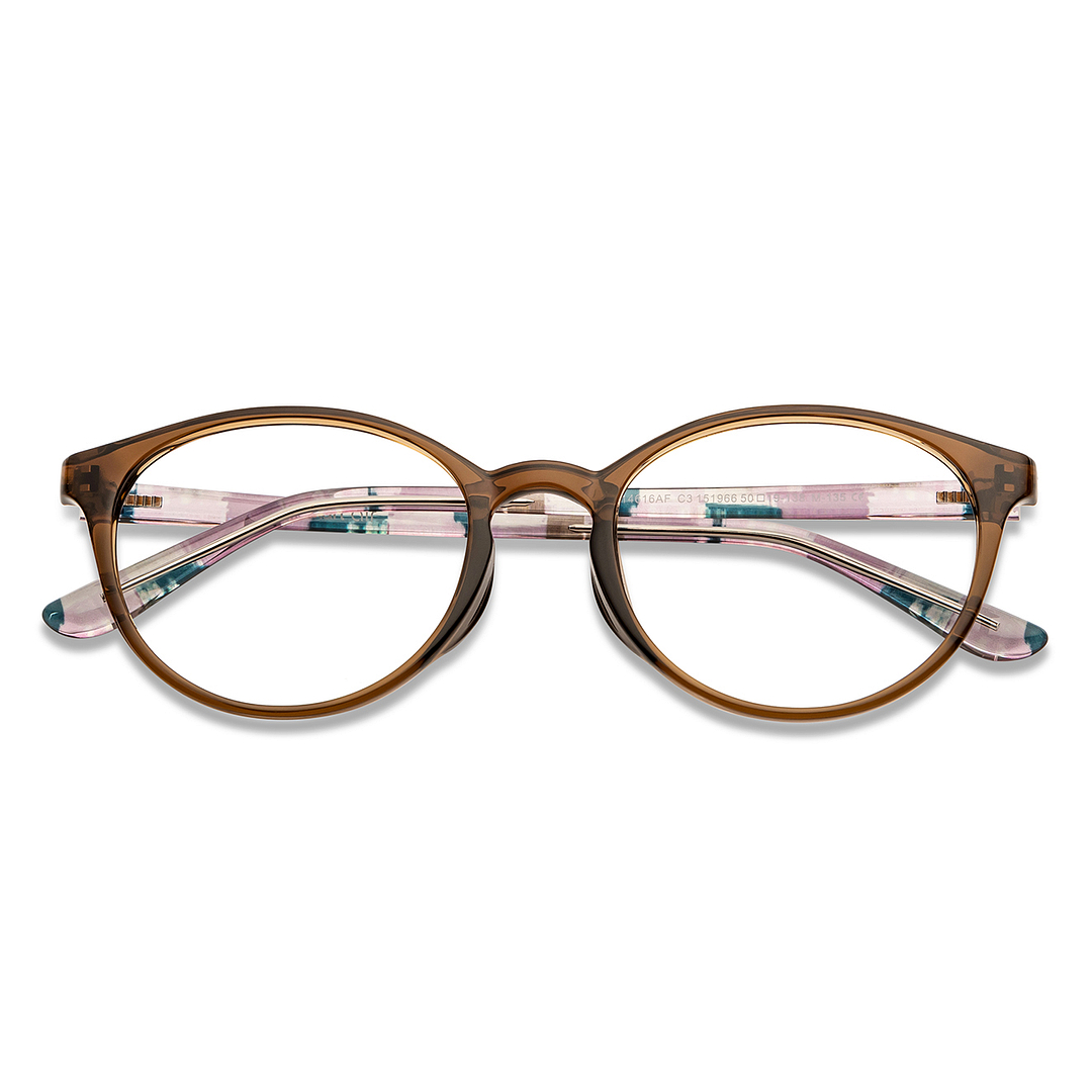Lenskart Air Online Brown Transparent Full Rim Round left side