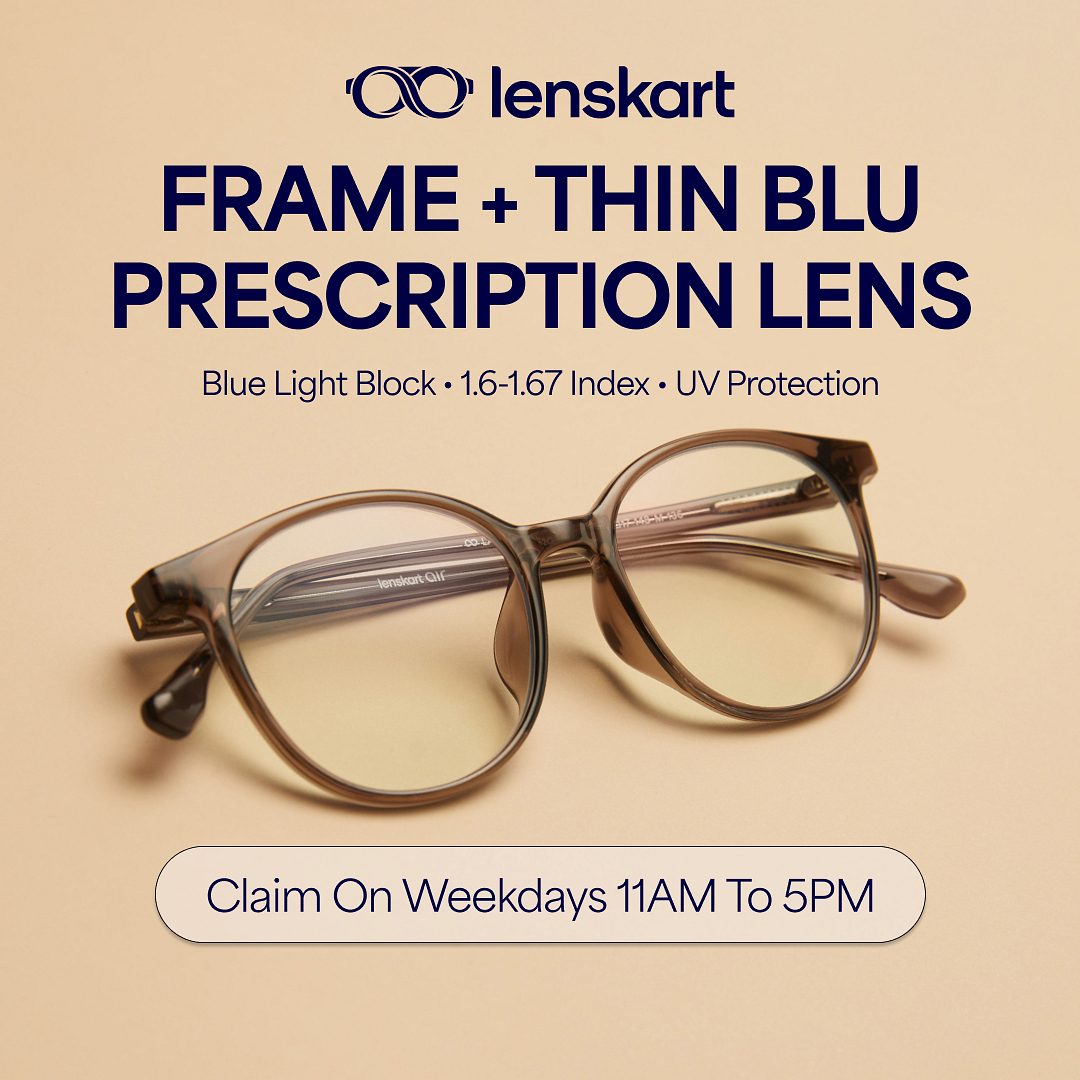 Lenskart Claim $100 Frame with Lenses at Store left side