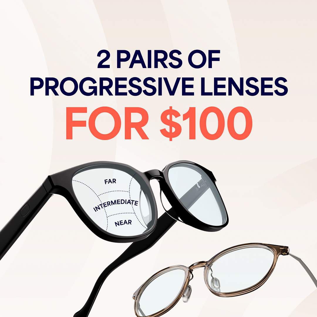 Lenskart Voucher to claim 2 eyeglasses with progressive lenses left side