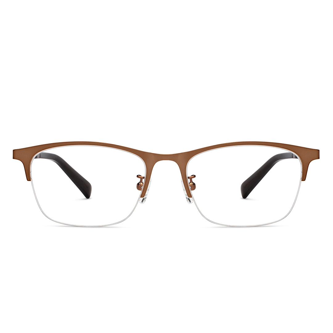 Lenskart Air Light Brown Half Rim Rectangle left side