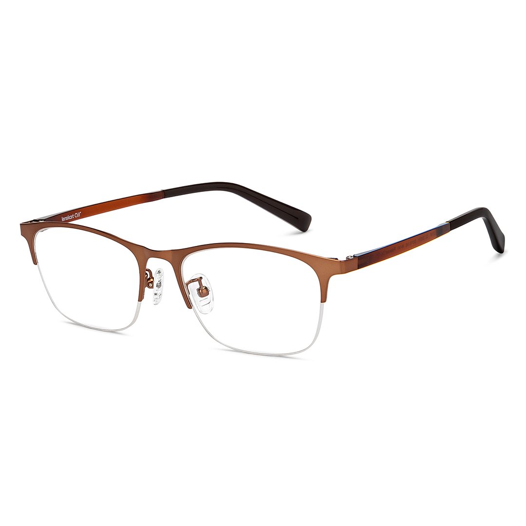 Lenskart Air Light Brown Half Rim Rectangle right side